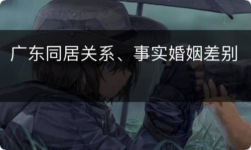 广东同居关系、事实婚姻差别
