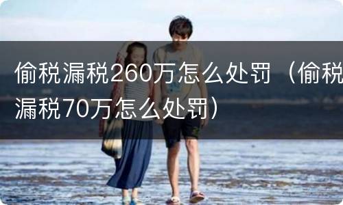 偷税漏税260万怎么处罚（偷税漏税70万怎么处罚）