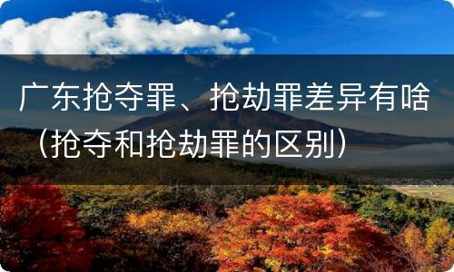 广东抢夺罪、抢劫罪差异有啥（抢夺和抢劫罪的区别）