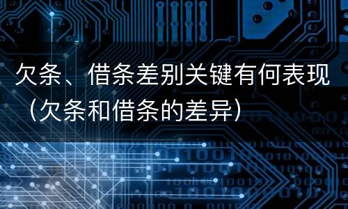 欠条、借条差别关键有何表现（欠条和借条的差异）