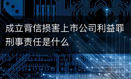 成立背信损害上市公司利益罪刑事责任是什么