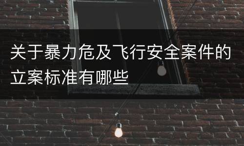 关于暴力危及飞行安全案件的立案标准有哪些