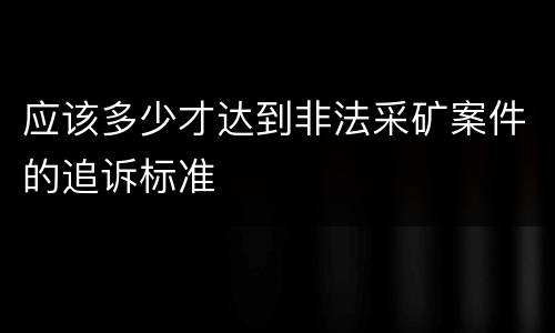 应该多少才达到非法采矿案件的追诉标准