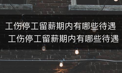 工伤停工留薪期内有哪些待遇 工伤停工留薪期内有哪些待遇要求