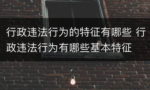 行政违法行为的特征有哪些 行政违法行为有哪些基本特征