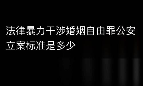 法律暴力干涉婚姻自由罪公安立案标准是多少