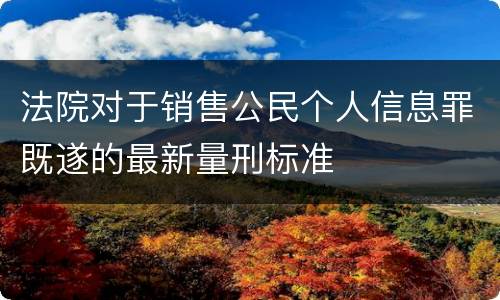 法院对于销售公民个人信息罪既遂的最新量刑标准