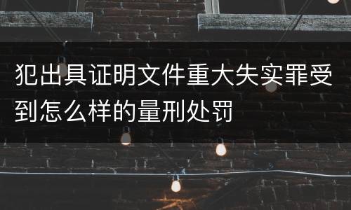 犯出具证明文件重大失实罪受到怎么样的量刑处罚