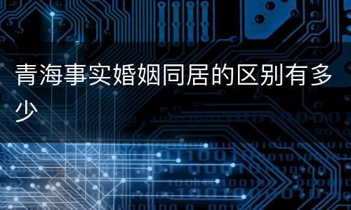 青海事实婚姻同居的区别有多少