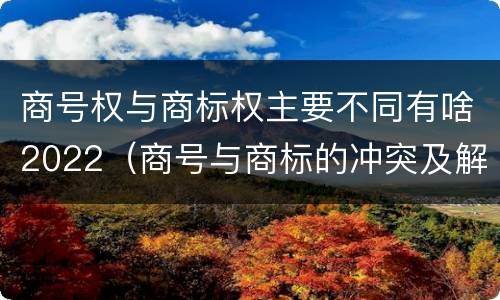 商号权与商标权主要不同有啥2022（商号与商标的冲突及解决措施）
