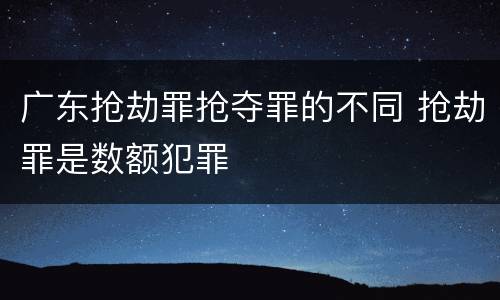广东抢劫罪抢夺罪的不同 抢劫罪是数额犯罪