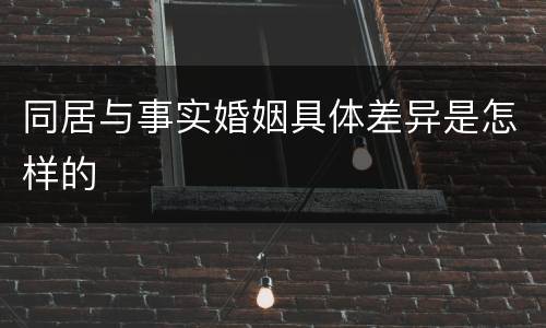 同居与事实婚姻具体差异是怎样的