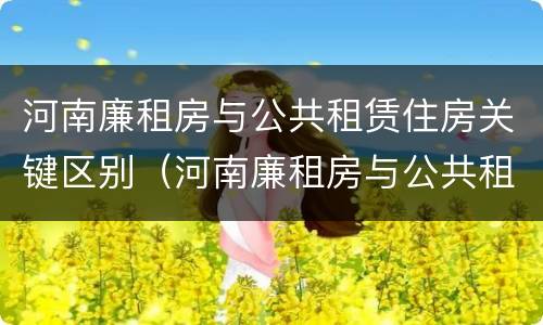 河南廉租房与公共租赁住房关键区别（河南廉租房与公共租赁住房关键区别是什么）