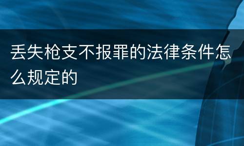 丢失枪支不报罪的法律条件怎么规定的