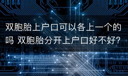 双胞胎上户口可以各上一个的吗 双胞胎分开上户口好不好?