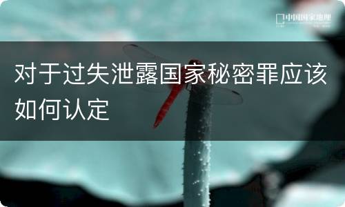 对于过失泄露国家秘密罪应该如何认定