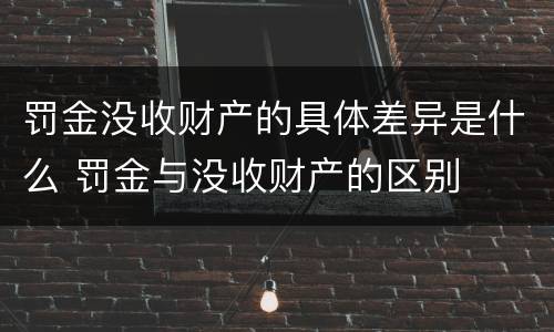 罚金没收财产的具体差异是什么 罚金与没收财产的区别