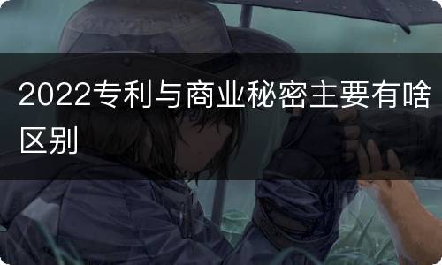 2022专利与商业秘密主要有啥区别