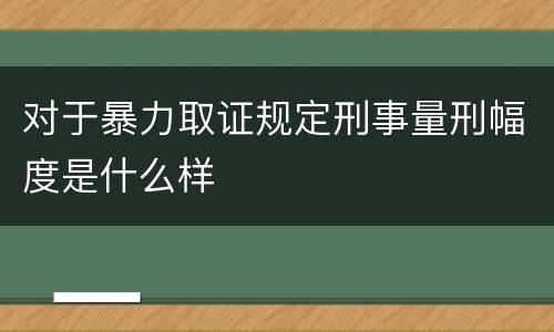 对于暴力取证规定刑事量刑幅度是什么样