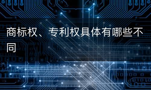 商标权、专利权具体有哪些不同