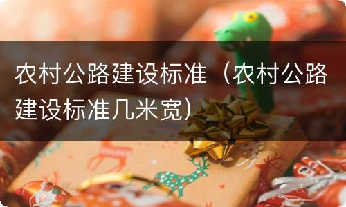 农村公路建设标准（农村公路建设标准几米宽）
