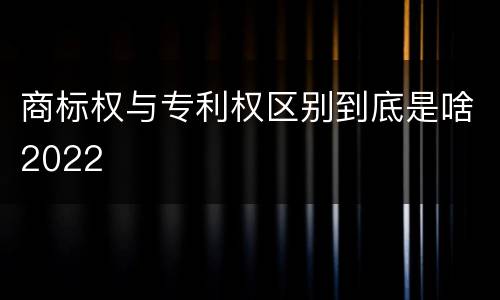 商标权与专利权区别到底是啥2022