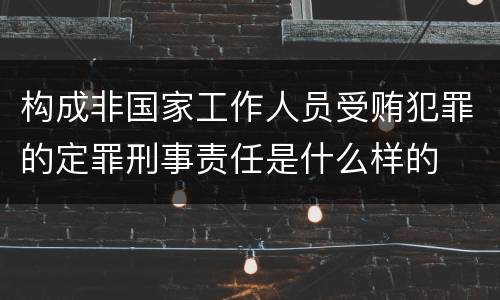 构成非国家工作人员受贿犯罪的定罪刑事责任是什么样的