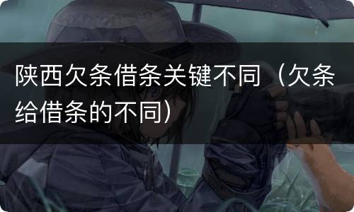 陕西欠条借条关键不同（欠条给借条的不同）