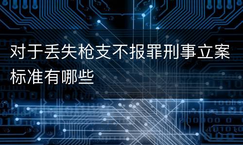 对于丢失枪支不报罪刑事立案标准有哪些