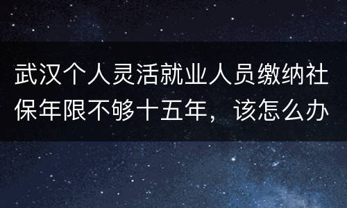武汉个人灵活就业人员缴纳社保年限不够十五年，该怎么办