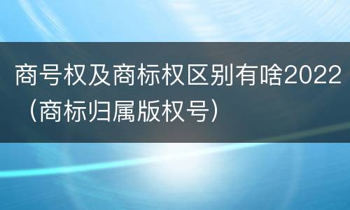 商号权及商标权区别有啥2022（商标归属版权号）