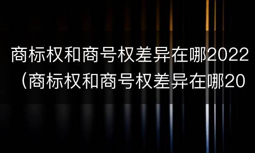商标权和商号权差异在哪2022（商标权和商号权差异在哪2022年）