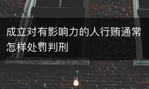 成立对有影响力的人行贿通常怎样处罚判刑