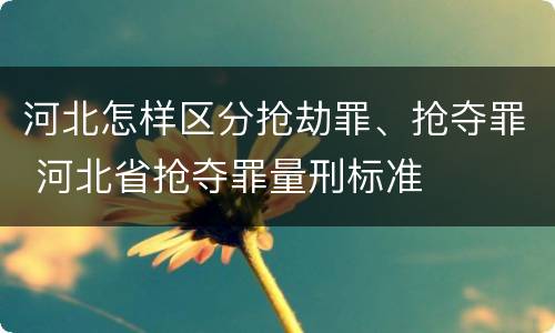 河北怎样区分抢劫罪、抢夺罪 河北省抢夺罪量刑标准