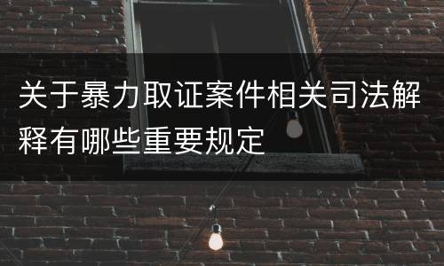 关于暴力取证案件相关司法解释有哪些重要规定