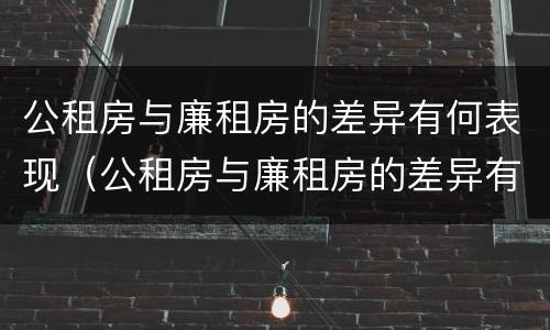 公租房与廉租房的差异有何表现（公租房与廉租房的差异有何表现呢）