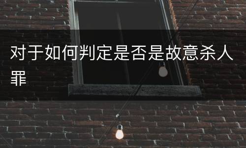 对于如何判定是否是故意杀人罪