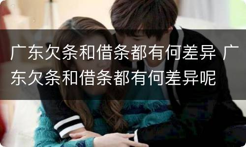 广东欠条和借条都有何差异 广东欠条和借条都有何差异呢