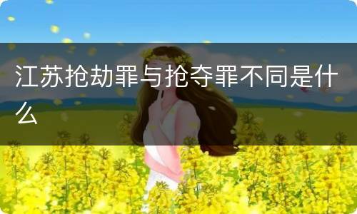 江苏抢劫罪与抢夺罪不同是什么