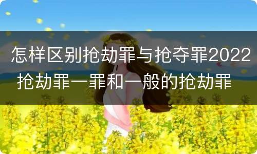 怎样区别抢劫罪与抢夺罪2022 抢劫罪一罪和一般的抢劫罪