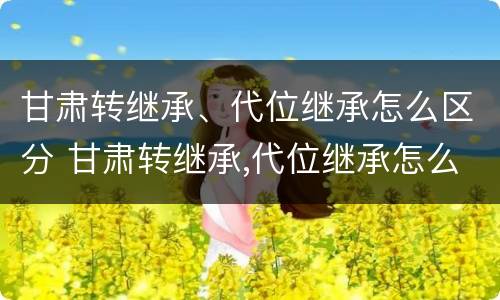 甘肃转继承、代位继承怎么区分 甘肃转继承,代位继承怎么区分的