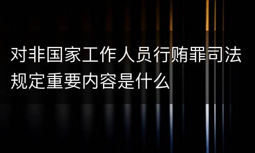 对非国家工作人员行贿罪司法规定重要内容是什么