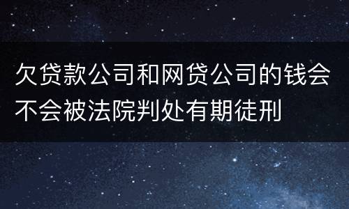 欠贷款公司和网贷公司的钱会不会被法院判处有期徒刑