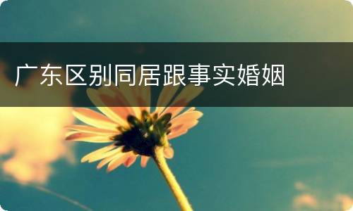 广东区别同居跟事实婚姻