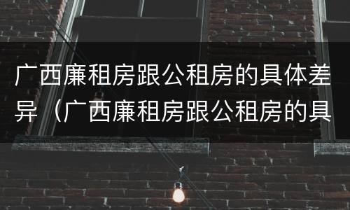 广西廉租房跟公租房的具体差异（广西廉租房跟公租房的具体差异在哪里）