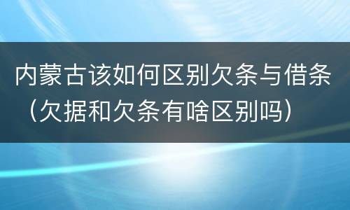 内蒙古该如何区别欠条与借条（欠据和欠条有啥区别吗）