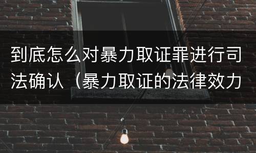 到底怎么对暴力取证罪进行司法确认（暴力取证的法律效力）