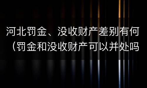 河北罚金、没收财产差别有何（罚金和没收财产可以并处吗）
