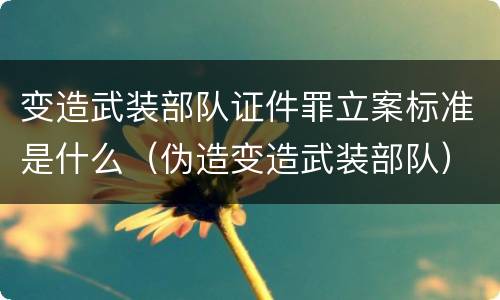 变造武装部队证件罪立案标准是什么（伪造变造武装部队）