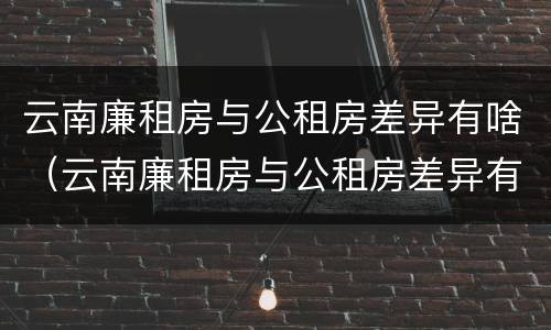 云南廉租房与公租房差异有啥（云南廉租房与公租房差异有啥影响）
